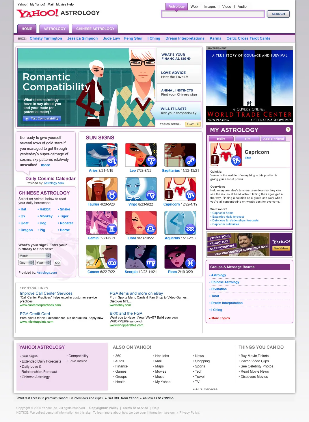 Yahoo! Astrology Homepage