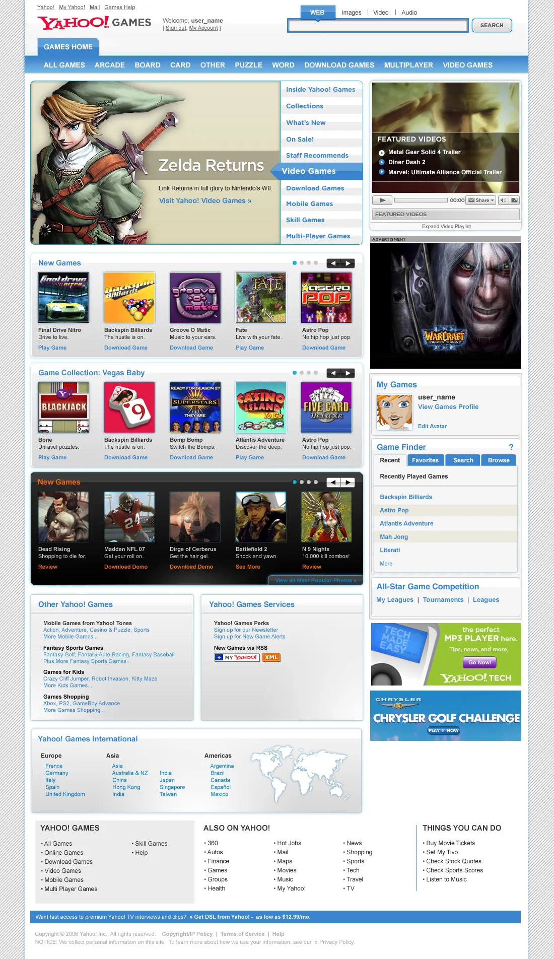 Yahoo! Games Homepage