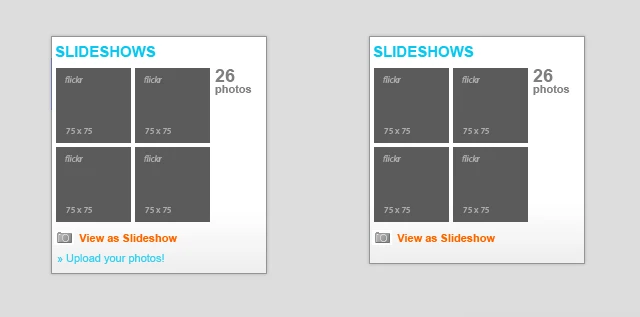 Yahoo! User Interface Wireframe Photo Slideshow Pattern 4 Image Promo