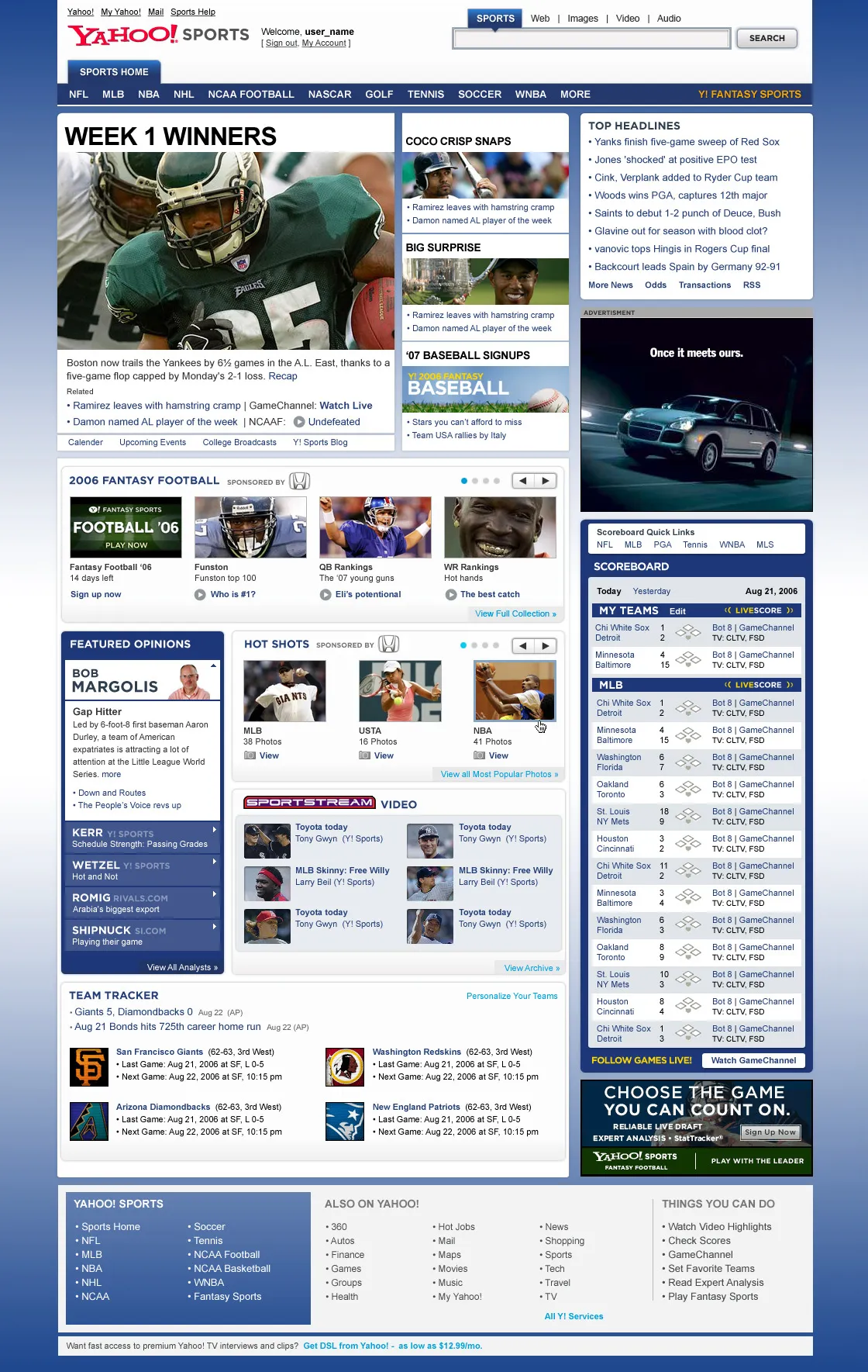 Yahoo! Sports Homepage